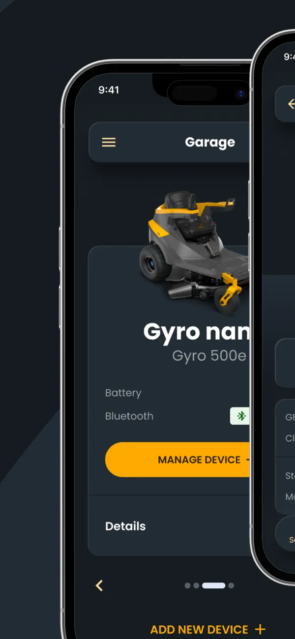 Il garage dei dispositivi, dove i robot stanno accanto alle altre macchine STIGA connesse
